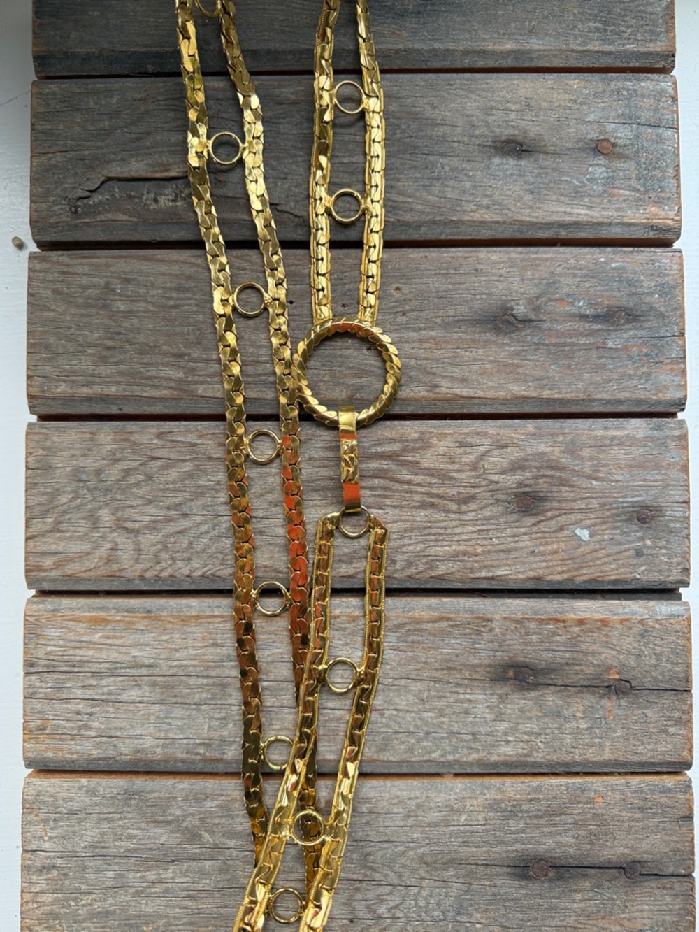 Vintage Gold Link Layered Necklace - Brand Unknown